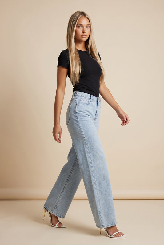 High-Waist Straight Jeans