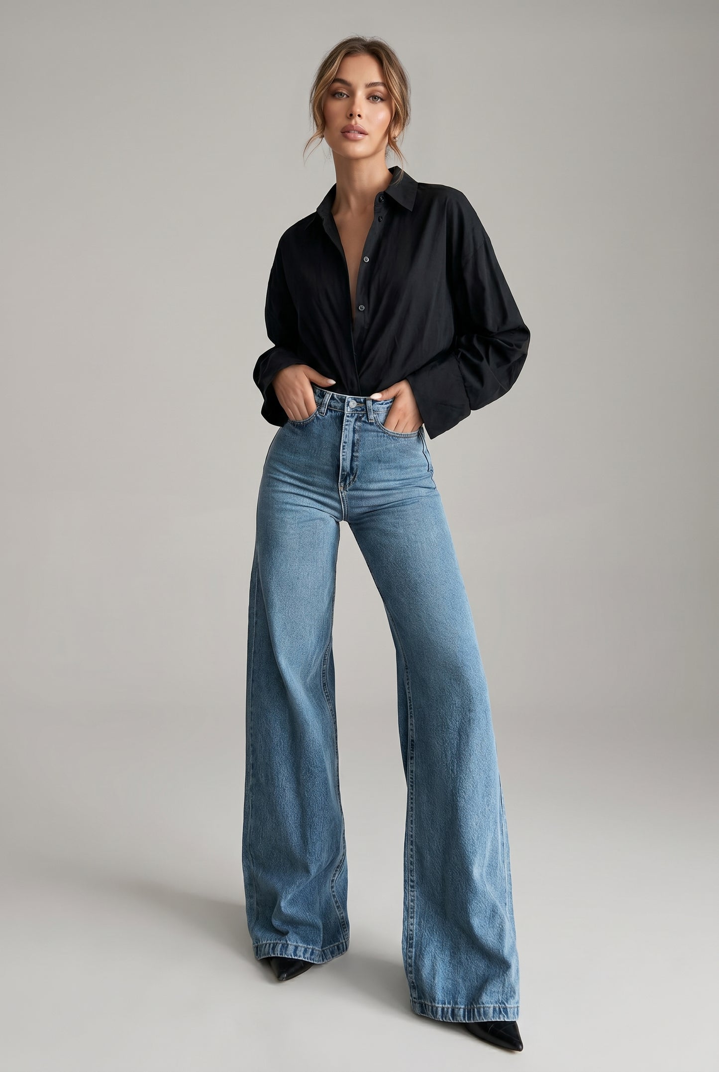 Washed Flared Jeans