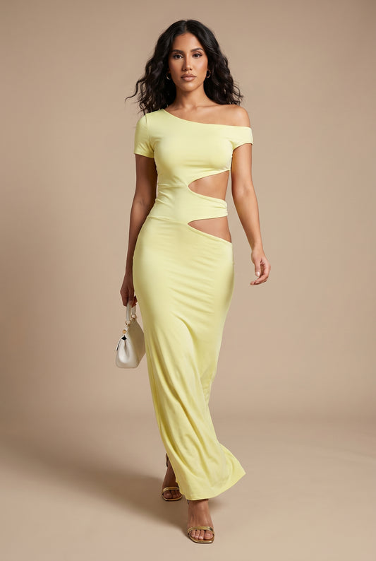 Short-Sleeve Column Maxi