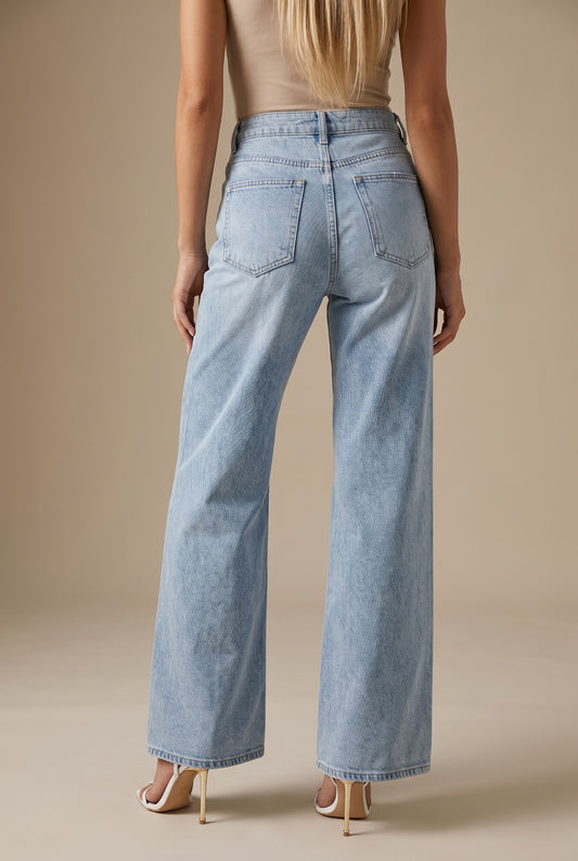 High-Waist Straight Jeans
