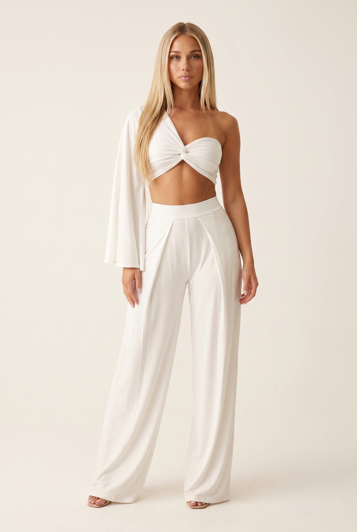 Pleated-Shoulder Set