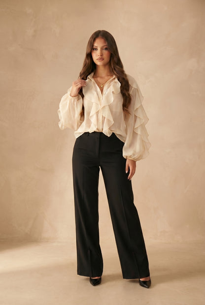 Ruffle Chiffon Shirt