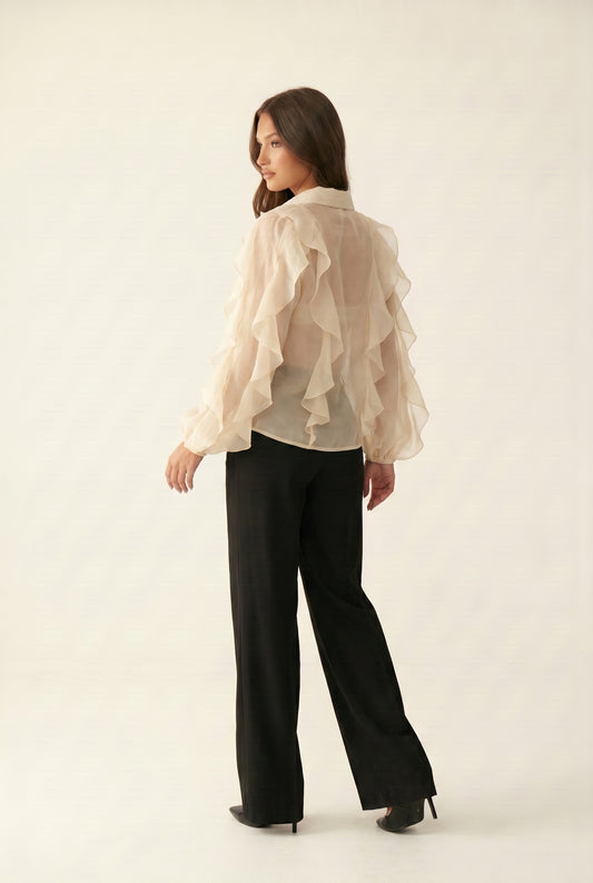 Ruffle Chiffon Shirt